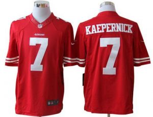 Nike 49ers #7 Colin Kaepernick Red Team Color Men's Embroidered NFL Limited Jersey