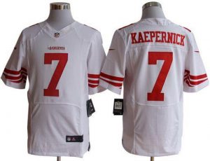 Nike 49ers #7 Colin Kaepernick White Men's Embroidered NFL Elite Jersey