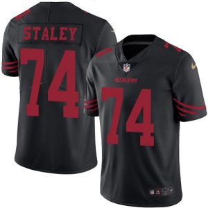 Nike 49ers #74 Joe Staley Black Men's Stitched NFL Limited Rush Jersey