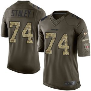 Nike 49ers #74 Joe Staley Green Men's Stitched NFL Limited Salute to Service Jersey