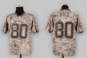 Nike 49ers #80 Jerry Rice Camo USMC Men's Embroidered NFL Elite Jersey