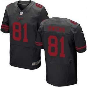 Nike 49ers #81 Terrell Owens Black Alternate Men's Stitched NFL Elite Jersey