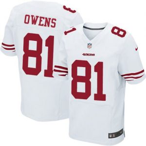 Nike 49ers #81 Terrell Owens White Men's Stitched NFL Elite Jersey