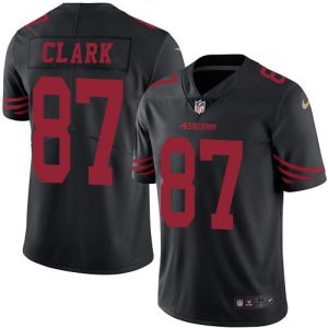 Nike 49ers #87 Dwight Clark Black Men's Stitched NFL Limited Rush Jersey