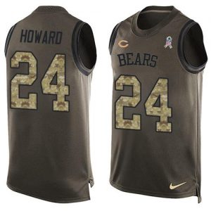 Nike Bears #24 Jordan Howard Green Men's Stitched NFL Limited Salute To Service Tank Top Jersey