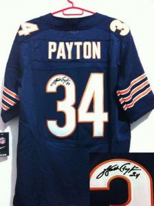 Nike Bears #34 Walter Payton Navy Blue Team Color Men's Embroidered NFL Elite Autographed Jersey