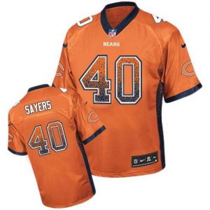 Nike Bears #40 Gale Sayers Orange Alternate Men's Embroidered NFL Elite Drift Fashion Jersey