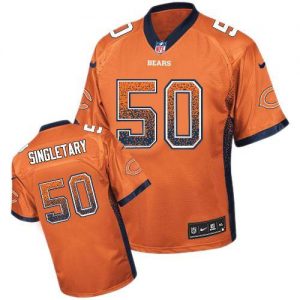Nike Bears #50 Mike Singletary Orange Alternate Men's Embroidered NFL Elite Drift Fashion Jersey