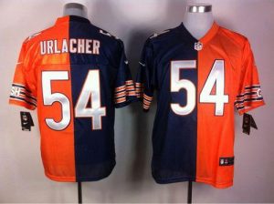 Nike Bears #54 Brian Urlacher Navy Blue Orange Men's Embroidered NFL Elite Split Jersey