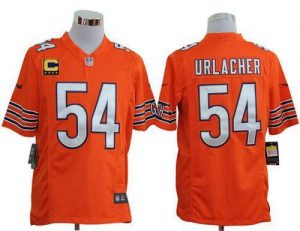 Nike Bears #54 Brian Urlacher Orange Alternate With C Patch Men's Embroidered NFL Game Jersey