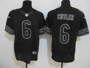 Nike Bears #6 Jay Cutler Black Shadow Men's Embroidered NFL Elite Jersey