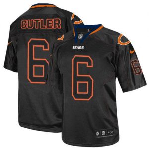 Nike Bears #6 Jay Cutler Lights Out Black Men's Embroidered NFL Elite Jersey