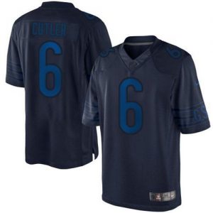 Nike Bears #6 Jay Cutler Navy Blue Men's Embroidered NFL Drenched Limited Jersey