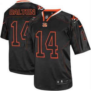 Nike Bengals #14 Andy Dalton Lights Out Black Men's Embroidered NFL Elite Jersey