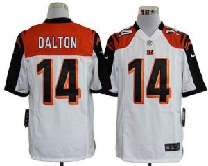 Nike Bengals #14 Andy Dalton White Men's Embroidered NFL Game Jersey