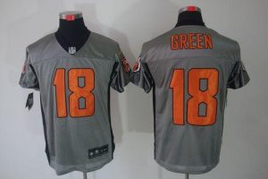 Nike Bengals #18 A.J. Green Grey Shadow Men's Embroidered NFL Elite Jersey