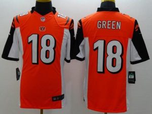 Nike Bengals #18 A.J. Green Orange Alternate Men's Stitched NFL Limited Jersey