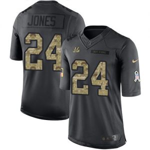 Nike Bengals #24 Adam Jones Black Men's Stitched NFL Limited 2016 Salute to Service Jersey