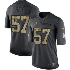 Nike Bengals #57 Vincent Rey Black Men's Stitched NFL Limited 2016 Salute to Service Jersey