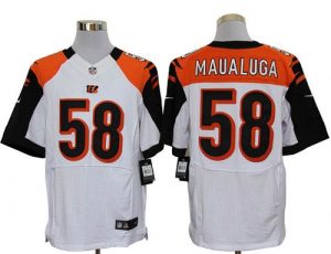 Nike Bengals #58 Rey Maualuga White Men's Embroidered NFL Elite Jersey