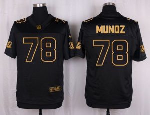 Nike Bengals #78 Anthony Munoz Black Men's Stitched NFL Elite Pro Line Gold Collection Jersey