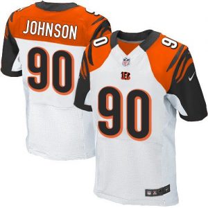 Nike Bengals #90 Michael Johnson White Men's Stitched NFL Elite Jersey