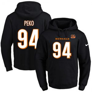 Nike Bengals #94 Domata Peko Black Name & Number Pullover NFL Hoodie
