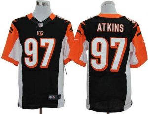 Nike Bengals #97 Geno Atkins Black Team Color Men's Embroidered NFL Elite Jersey