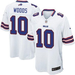 Nike Bills #10 Robert Woods White Men's Embroidered NFL Game Jersey