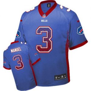Nike Bills #3 EJ Manuel Royal Blue Team Color Men's Embroidered NFL Elite Drift Fashion Jersey