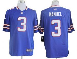 Nike Bills #3 EJ Manuel Royal Blue Team Color Men's Embroidered NFL Game Jersey