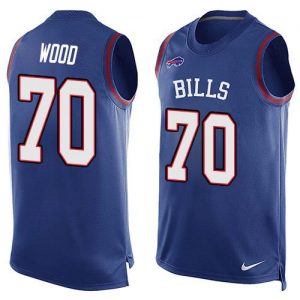 Nike Bills #70 Eric Wood Royal Blue Team Color Men's Stitched NFL Limited Tank Top Jersey