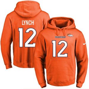 Nike Broncos #12 Paxton Lynch Orange Name & Number Pullover NFL Hoodie