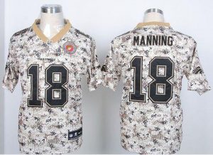 Nike Broncos #18 Peyton Manning Camo USMC Men's Embroidered NFL Elite Jersey