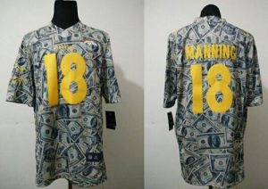 Nike Broncos #18 Peyton Manning Dollar Fashion Men's Stitched NFL Elite Jersey