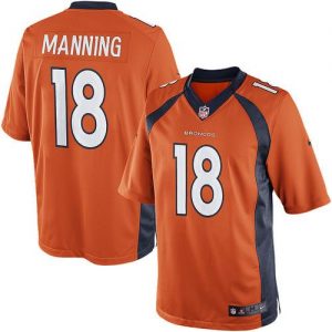 Nike Broncos #18 Peyton Manning Orange Team Color Men's Embroidered NFL New Limited Jersey