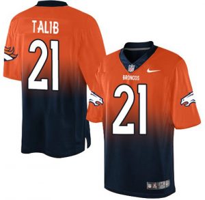 Nike Broncos #21 Aqib Talib Orange Navy Blue Men's Stitched NFL Elite Fadeaway Fashion Jersey