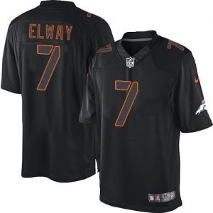Nike Broncos #7 John Elway Black Men's Embroidered NFL Impact Limited Jersey