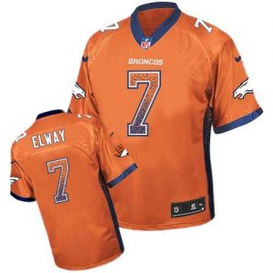 Nike Broncos #7 John Elway Orange Team Color Men's Embroidered NFL Elite Drift Fashion Jersey