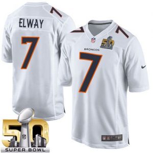 Nike Broncos #7 John Elway White Super Bowl 50 Men's Stitched NFL Game Event Jersey