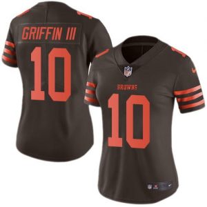 Nike Browns #10 Robert Griffin III Brown Women's Stitched NFL Limited Rush Jersey