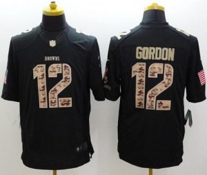 Nike Browns #12 Josh Gordon Black Men's Stitched NFL Limited Salute to Service Jersey