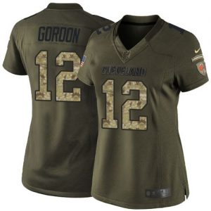 Nike Browns #12 Josh Gordon Green Women's Stitched NFL Limited Salute to Service Jersey
