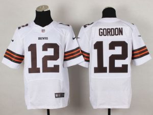 Nike Browns #12 Josh Gordon White Men's Stitched NFL Elite Jersey