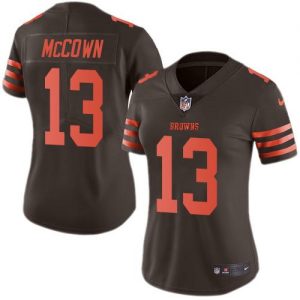 Nike Browns #13 Josh McCown Brown Women's Stitched NFL Limited Rush Jersey