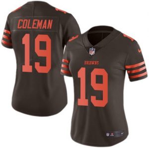 Nike Browns #19 Corey Coleman Brown Women's Stitched NFL Limited Rush Jersey