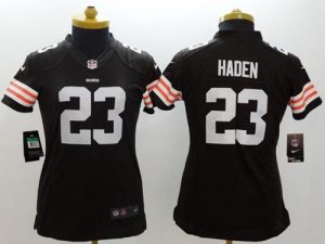 Nike Browns #23 Joe Haden Brown Team Color Women's Stitched NFL Limited Jersey