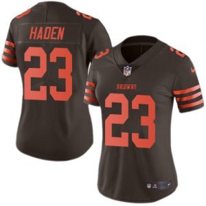 Nike Browns #23 Joe Haden Brown Women's Stitched NFL Limited Rush Jersey
