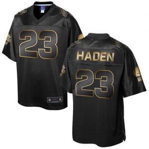 Nike Browns #23 Joe Haden Pro Line Black Gold Collection Men's Stitched NFL Game Jersey