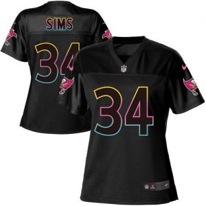 Nike Buccaneers #34 Charles Sims Black Women's NFL Fashion Game Jersey